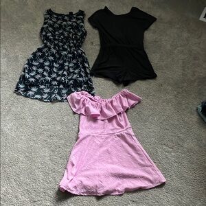 2 dresses and 1 romper size 7/8 girls